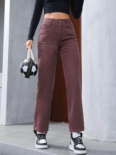 Straight Leg Jeans with Pockets for Stylish Comfort - Selvanelle