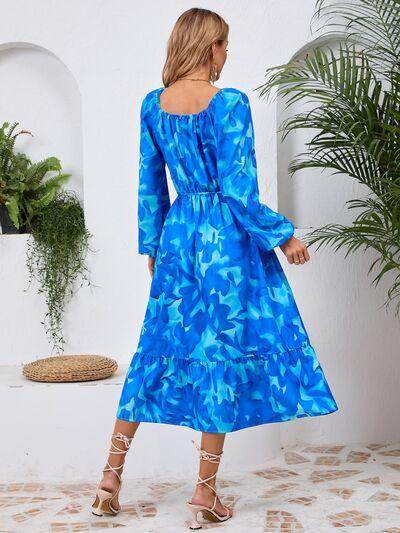 Stylish Printed Long Sleeve Midi Dress for All Occasions - Selvanelle
