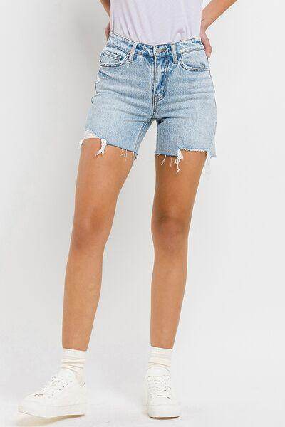 Vervet by Flying Monkey High Rise Denim Shorts for Women - Selvanelle