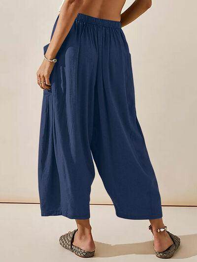 Full Size Wide Leg Pants with Pockets for Women - Selvanelle