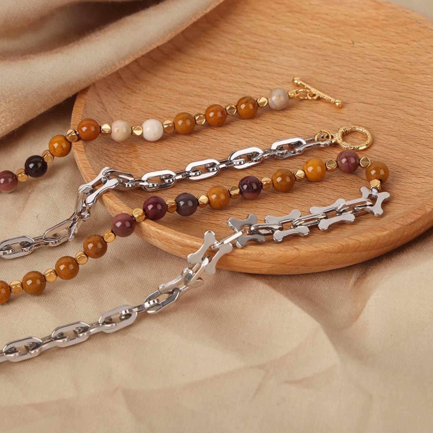 Titanium Steel Egg Yolk Stone Necklace - Selvanelle