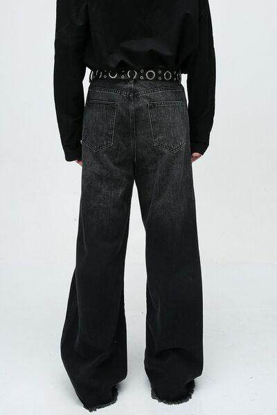 Raw Hem Jeans With Pockets For Effortless Style - Selvanelle