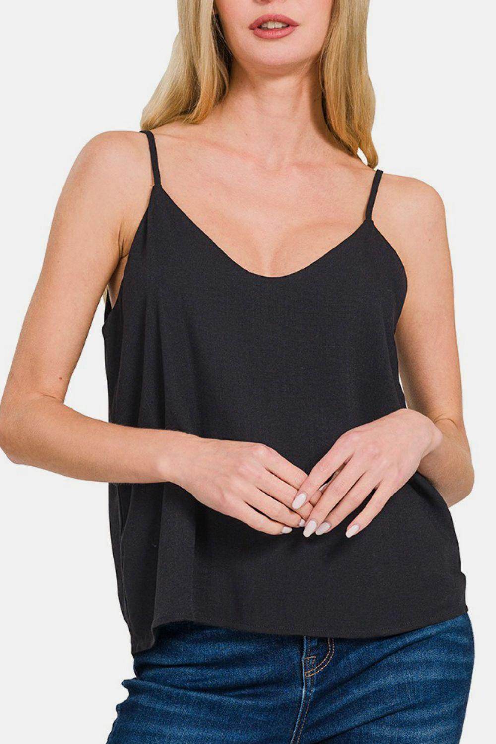 Zenana Two Layered Spaghetti Strap Cami for Women - Selvanelle
