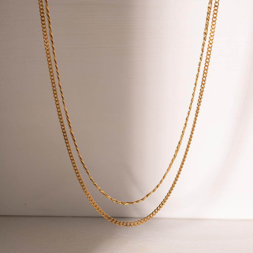 Stainless Steel Double-Layered Necklace for Elegant Style - Selvanelle