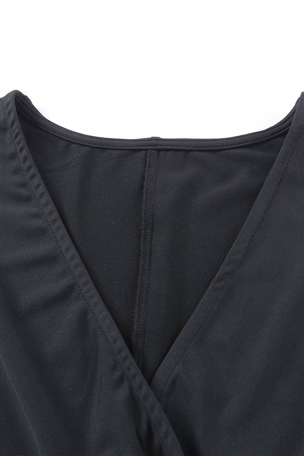 Twisted Plunge Three-Quarter Sleeve Jumpsuit - Selvanelle