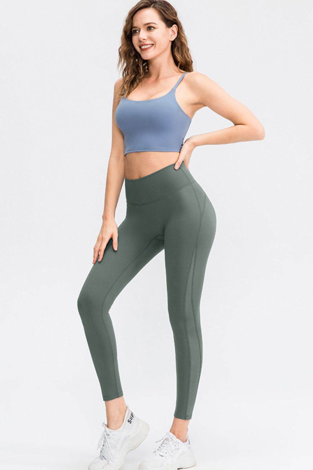 Wide Waistband Slim Fit Long Sports Pants - Selvanelle