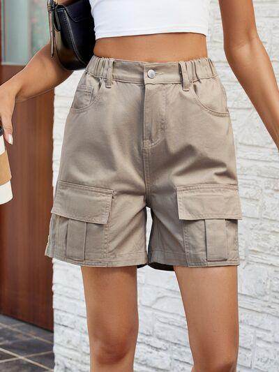 Stylish Pocketed High Waist Denim Shorts for Women - Selvanelle