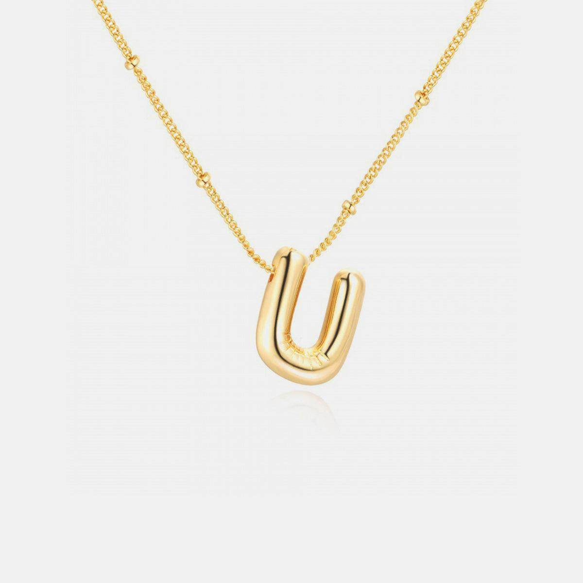 Gold-Plated Bubble Initial Necklace for Personalized Style - Selvanelle