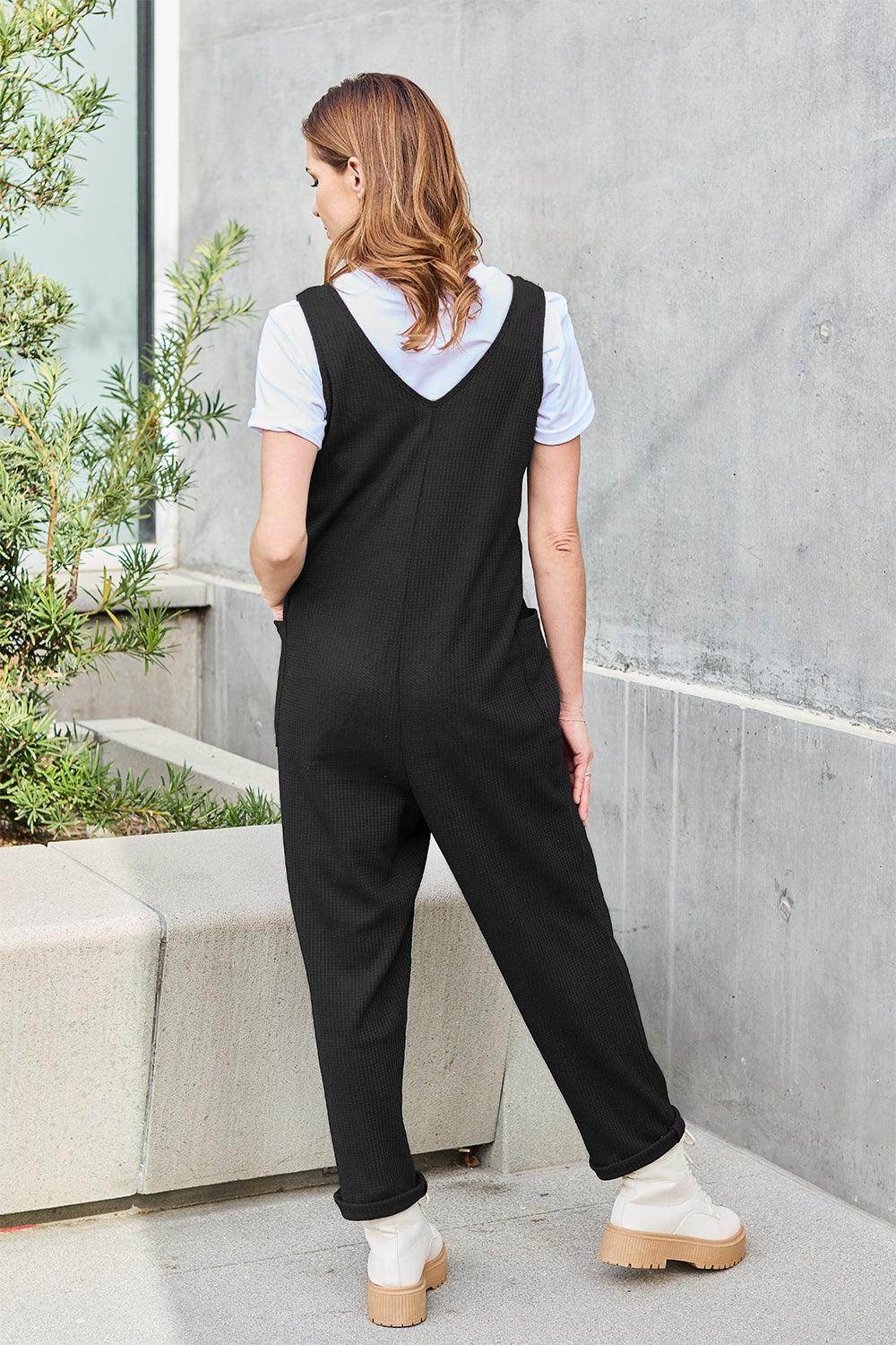 Double Take Full Size Sleeveless Straight Jumpsuit for Women - Selvanelle