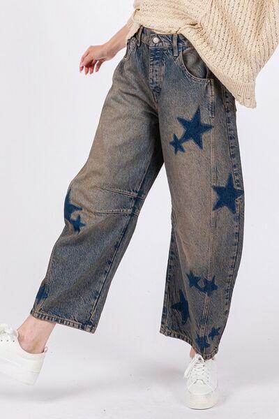 SAGE + FIG Star Wide Leg Jeans with Pockets for Women - Selvanelle