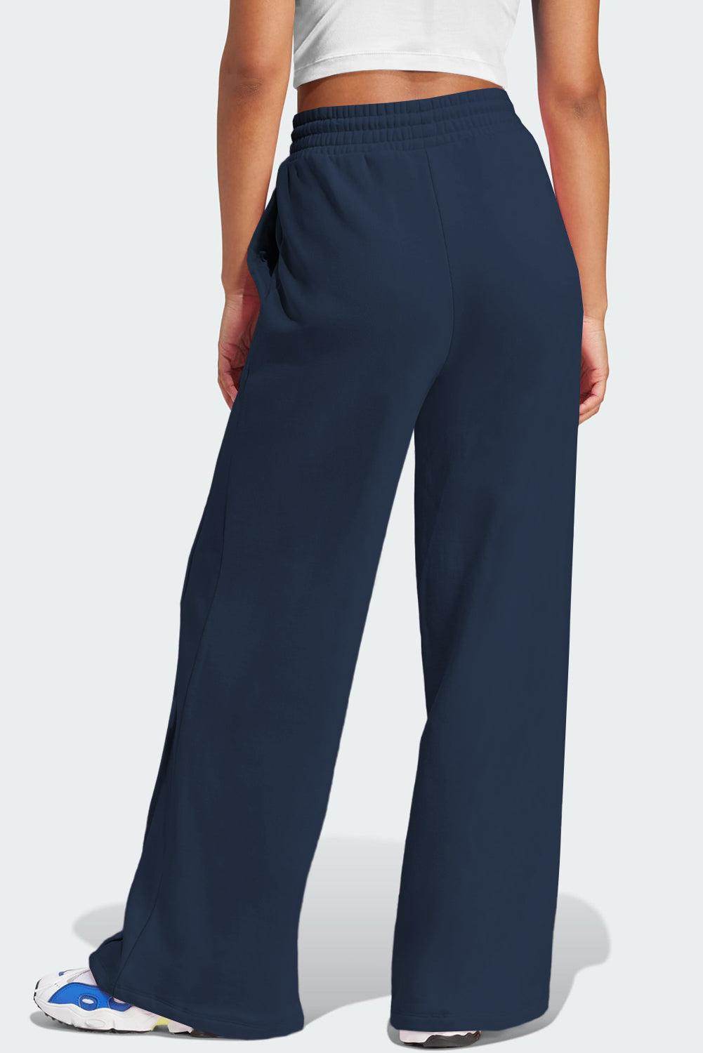 Drawstring Wide Leg Active Pants for Comfort and Style - Selvanelle