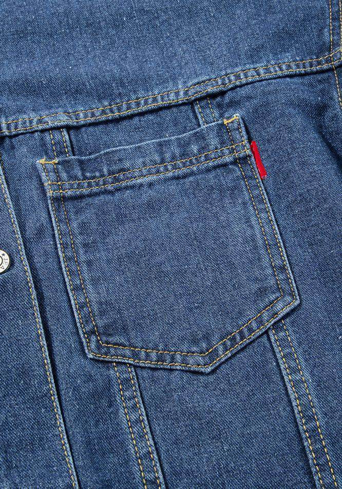 Stylish Pocketed Button Up Denim Jacket for Women - Selvanelle