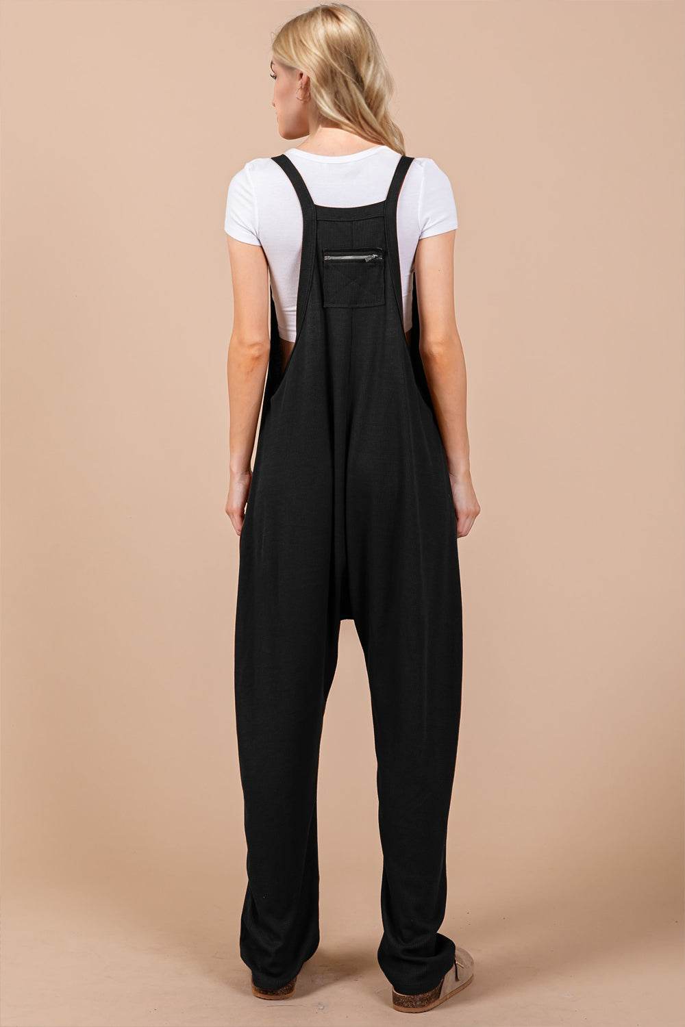 Oh Full Size V-Neck Wide Strap Overalls with Pockets - Selvanelle