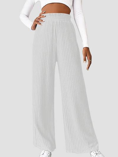 Ribbed High Waist Pants for Women in Various Sizes - Selvanelle