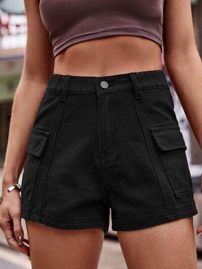 High Waist Denim Shorts with Pockets for Summer Style - Selvanelle