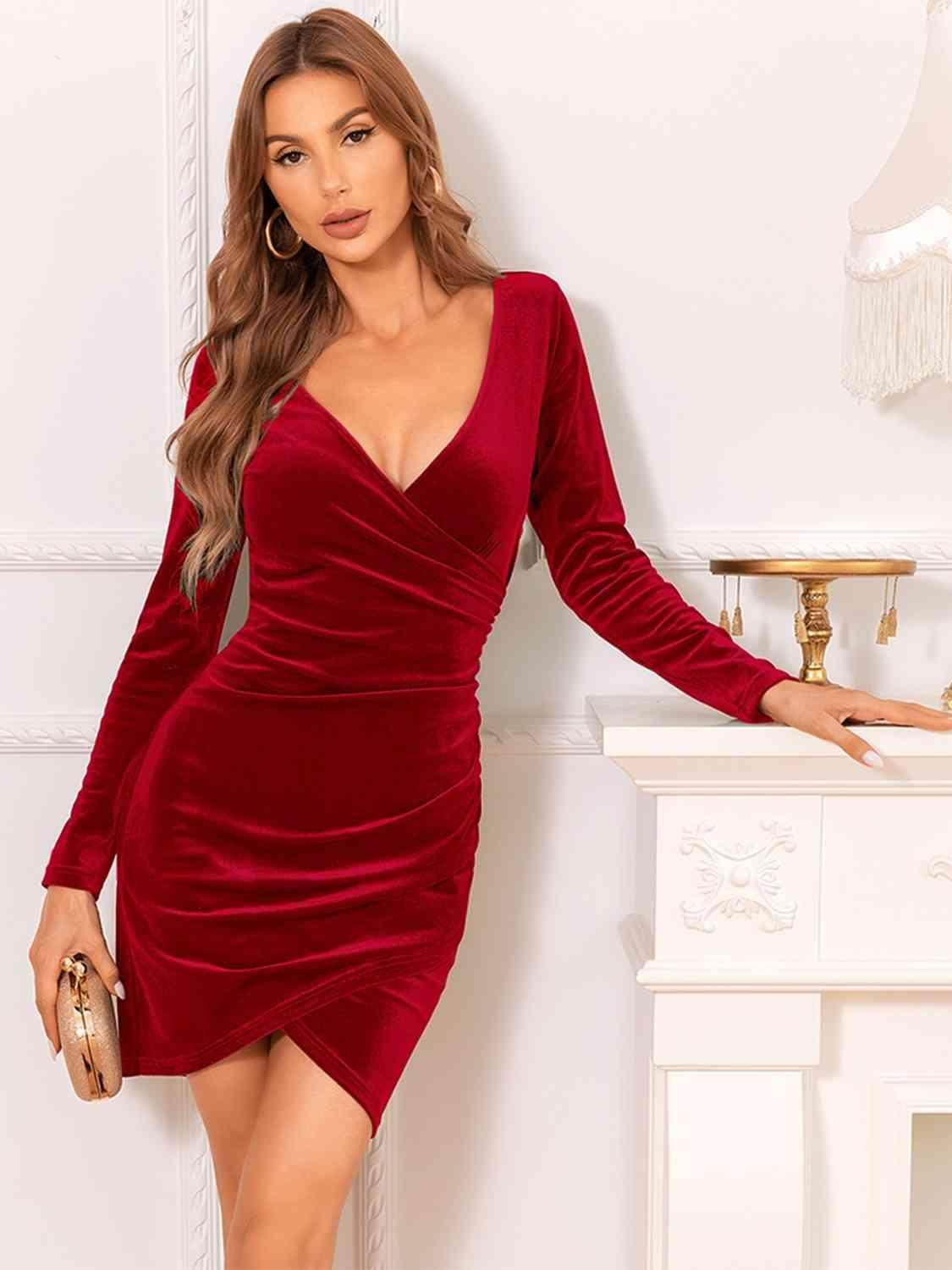 Long Sleeve Tulip Hem Dress for Effortless Style - Selvanelle