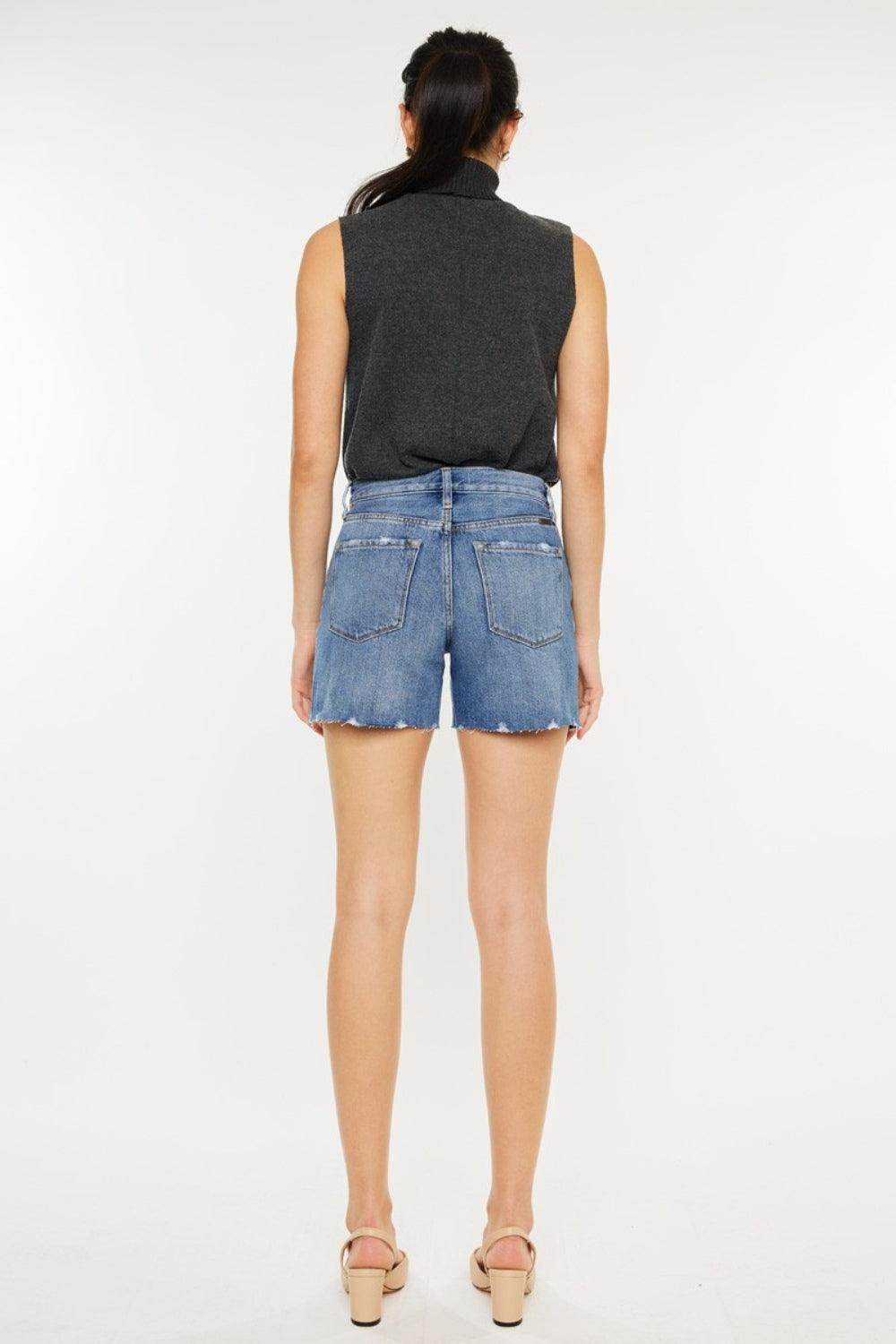 Kancan Distressed High Waist Denim Shorts for Women - Selvanelle