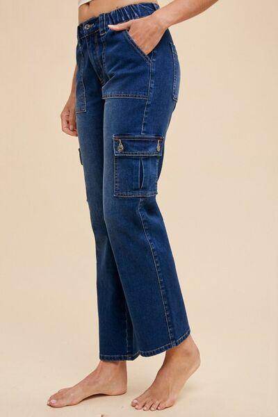 Annie Wear Straight Leg Jeans with Cargo Pockets Style - Selvanelle