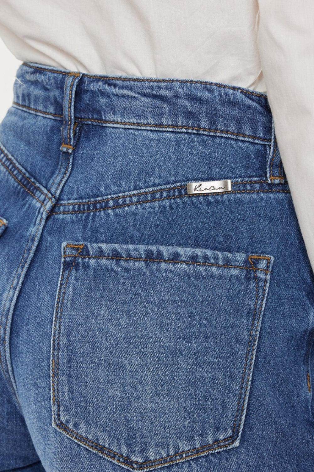 Kancan Distressed Button-Fly High Waist Denim Shorts for Women - Selvanelle