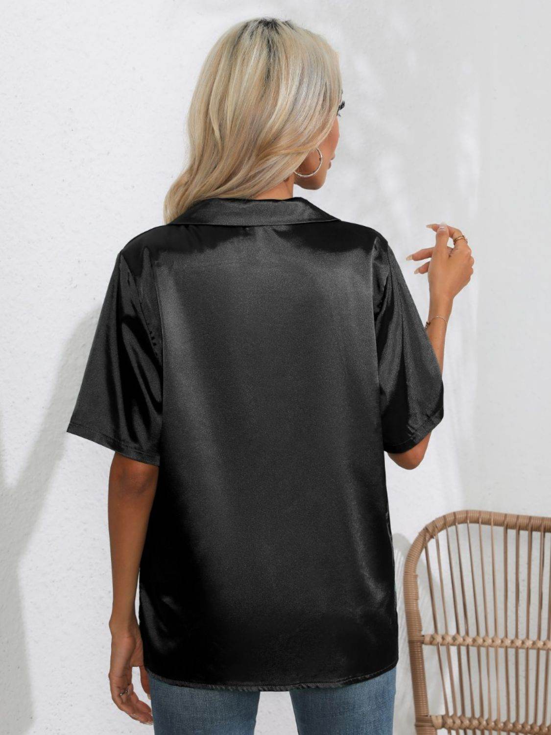 Button Up Collared Neck Shirt - Selvanelle