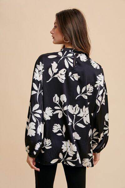 Annie Wear Frill Printed Balloon Sleeve Blouse for Women - Selvanelle