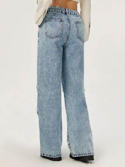 Stylish Wide Leg Jeans with Pockets for Modern Women - Selvanelle