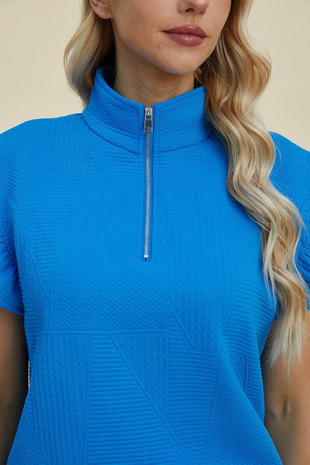 Double Take Full Size Texture Ruffle Top and Pants Set - Selvanelle