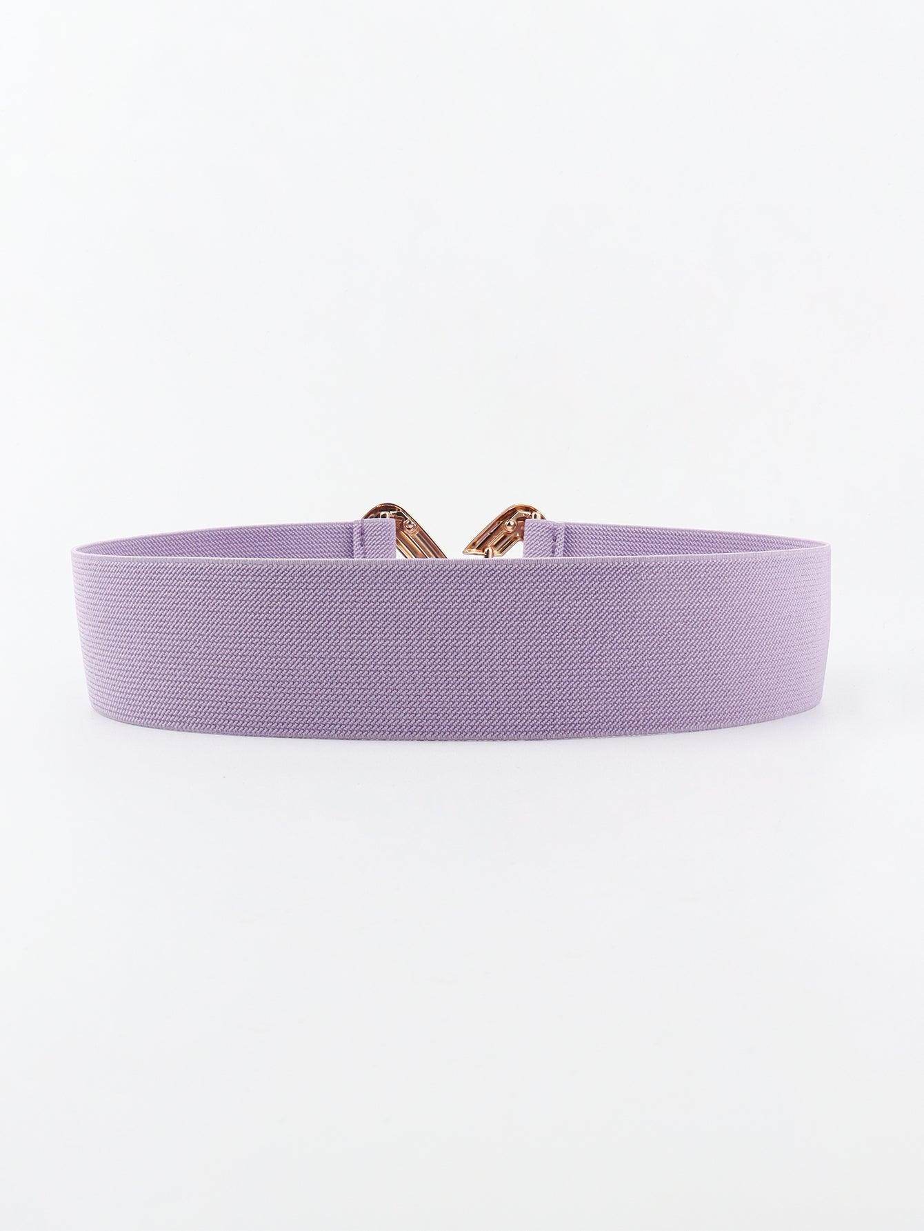Geometric Buckle Elastic Wide Belt for Stylish Comfort - Selvanelle