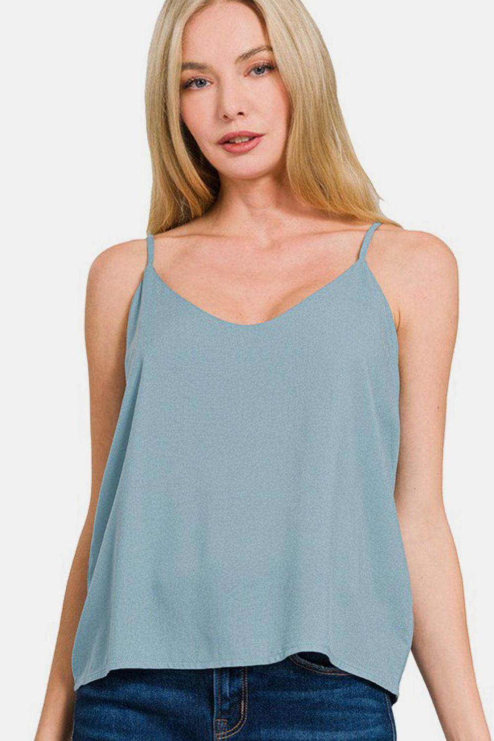 Zenana Two Layered Spaghetti Strap Cami for Women - Selvanelle