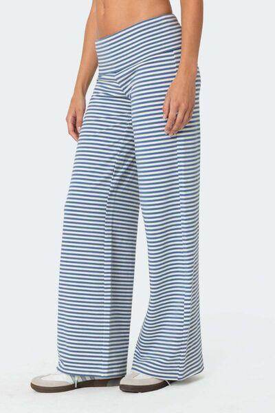 Stylish Striped Wide Leg Pants for Comfortable Fashion - Selvanelle