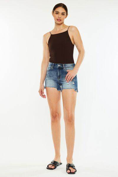 Kancan High Waist Raw Hem Denim Shorts for Summer Style - Selvanelle
