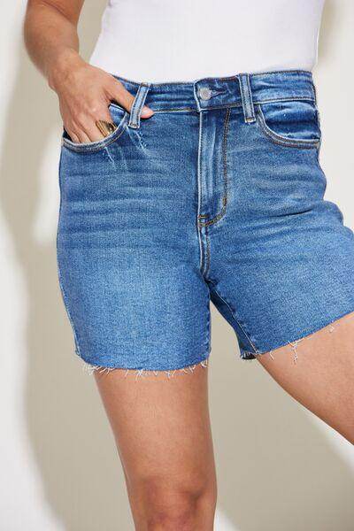 Judy Blue Full Size High Waist Slim Denim Shorts for Women - Selvanelle