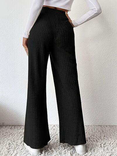 Ribbed High Waist Pants for Women in Various Sizes - Selvanelle