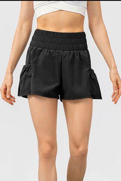Elastic Waist Pocketed Active Shorts for Ultimate Comfort - Selvanelle