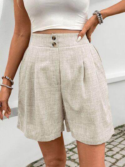 Perfee Frill Shorts with Pockets for Women Stylish Comfort - Selvanelle