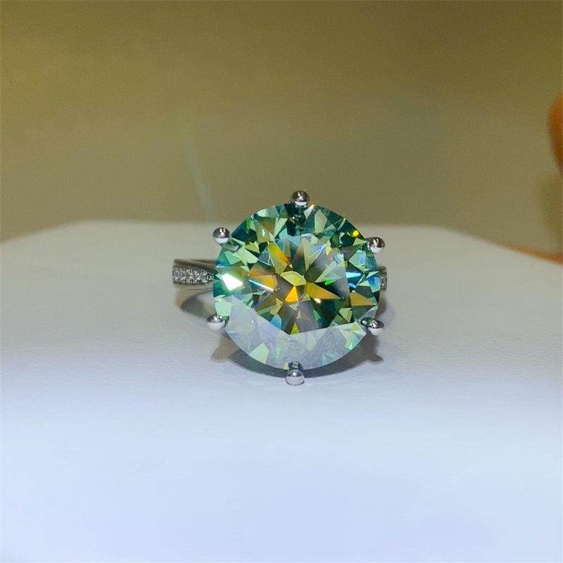 10 Carat Moissanite 925 Sterling Silver Ring for Women - Selvanelle