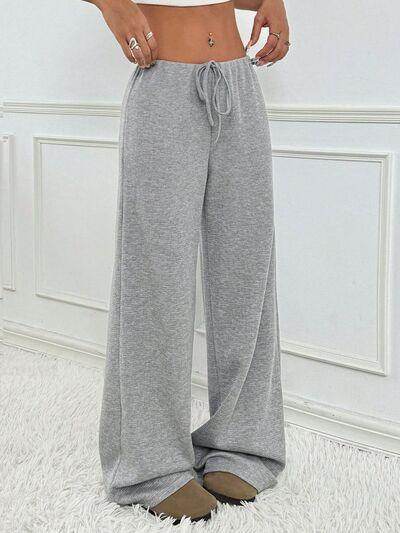 Tied Striped Wide Leg Pants for Stylish Comfort Wear - Selvanelle