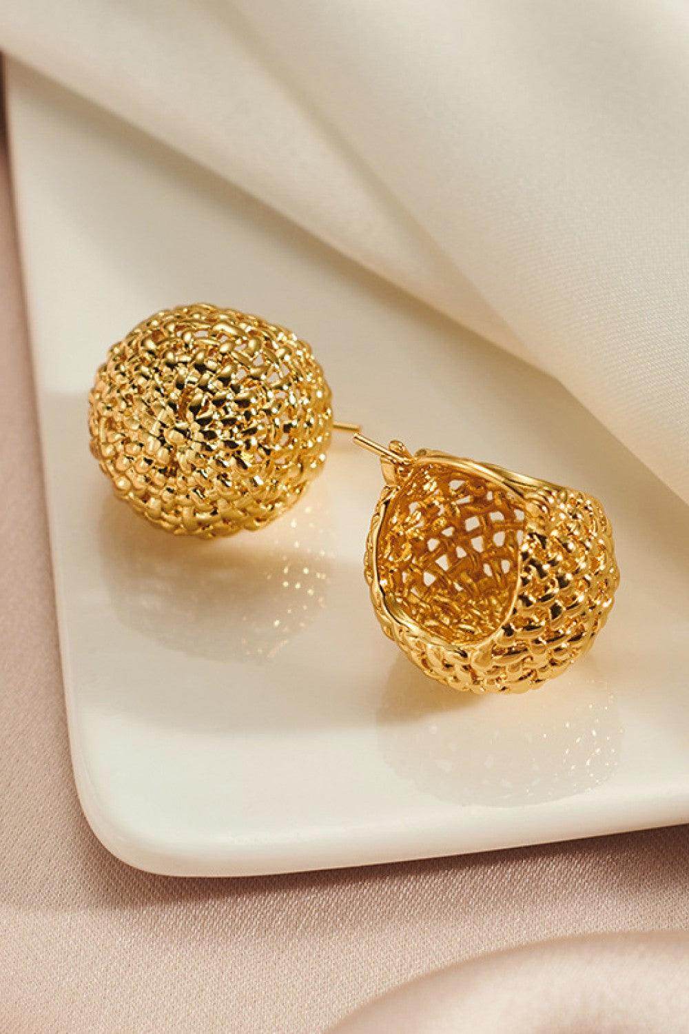 Braided Basket Metal Hoop Earrings for Everyday Style - Selvanelle