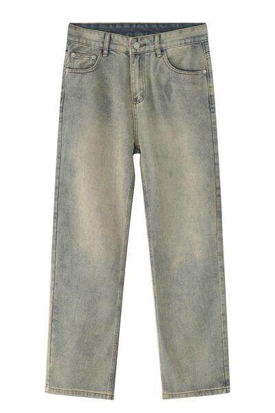 Straight Leg Jeans with Pockets for All-Day Comfort - Selvanelle