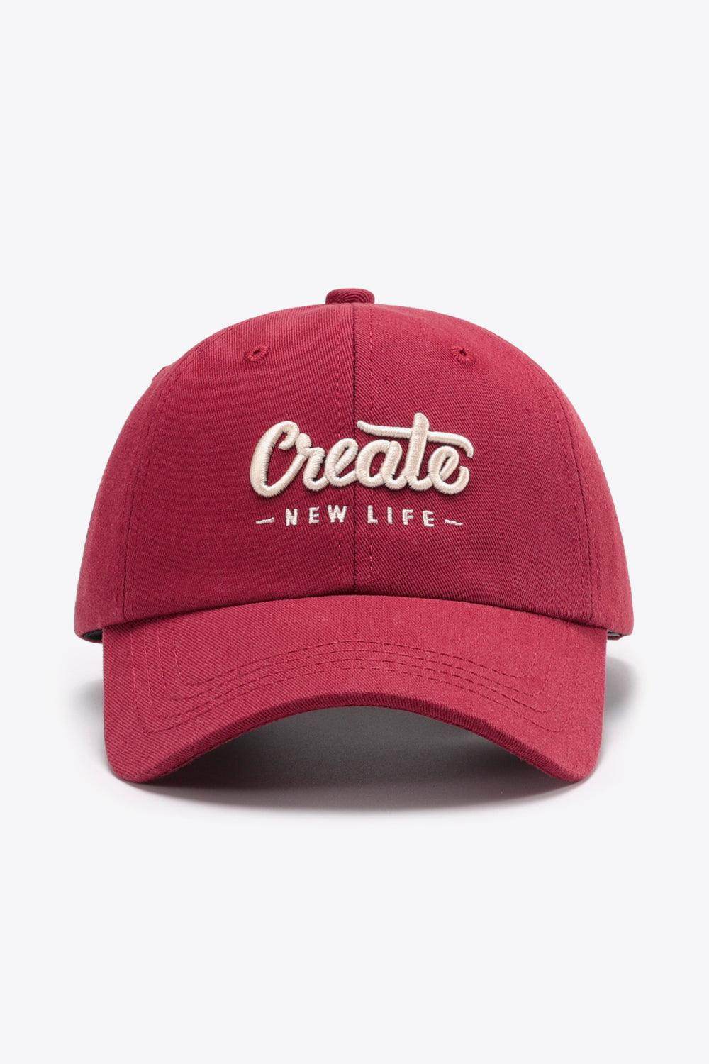 CREATE NEW LIFE Adjustable Cotton Baseball Cap for All Sizes - Selvanelle