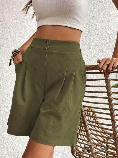 High Waist Shorts with Pockets for Women Fashion - Selvanelle