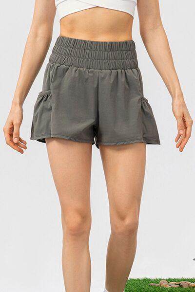 Elastic Waist Pocketed Active Shorts for Ultimate Comfort - Selvanelle