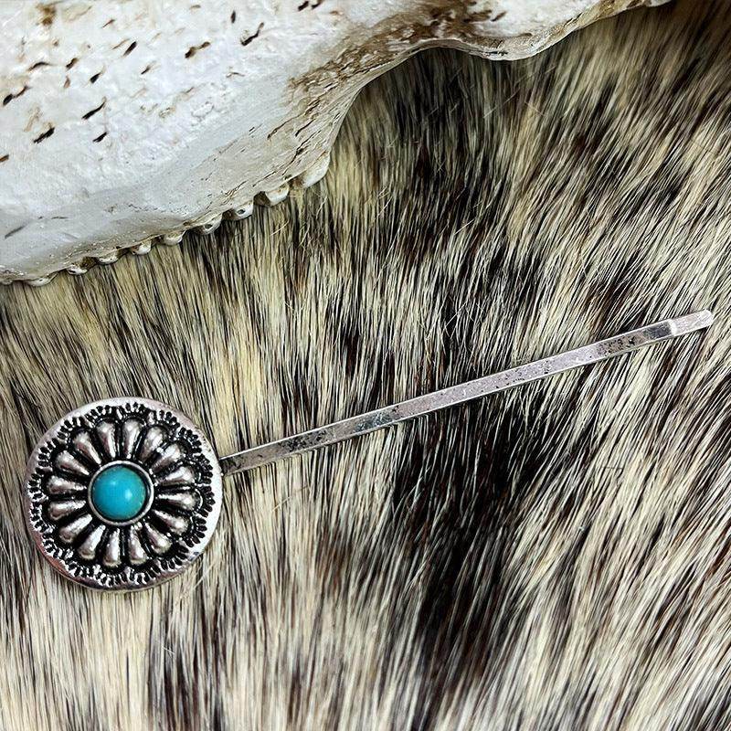 Turquoise Alloy Hairpin for Stylish Hair Accessories - Selvanelle