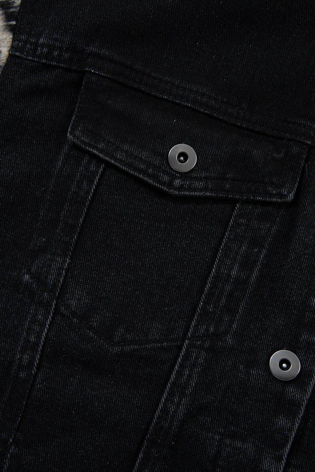 Drawstring Raw Hem Button Up Hooded Denim Jacket for Women - Selvanelle