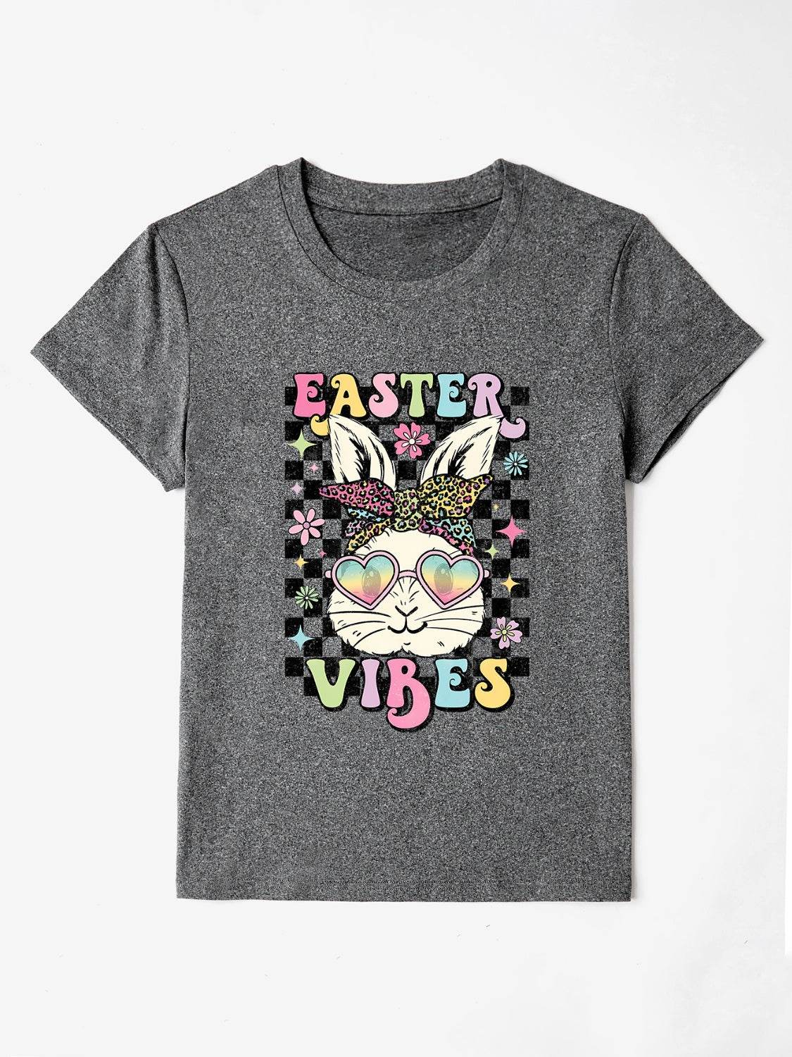 EASTER VIBES Round Neck Short Sleeve T-Shirt - Selvanelle