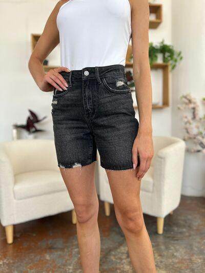 Judy Blue Full Size High Waist Rigid Magic Denim Shorts - Selvanelle