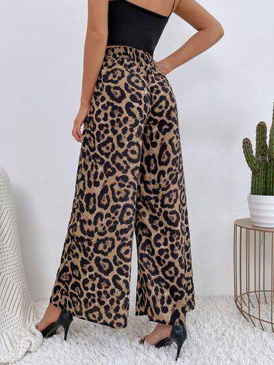 Printed Elastic Waist Wide Leg Pants for Women Fashion - Selvanelle
