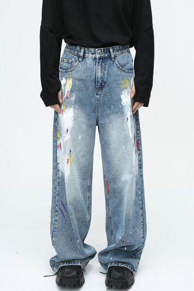 Painting Jeans with Pockets for Artistic Casual Style - Selvanelle