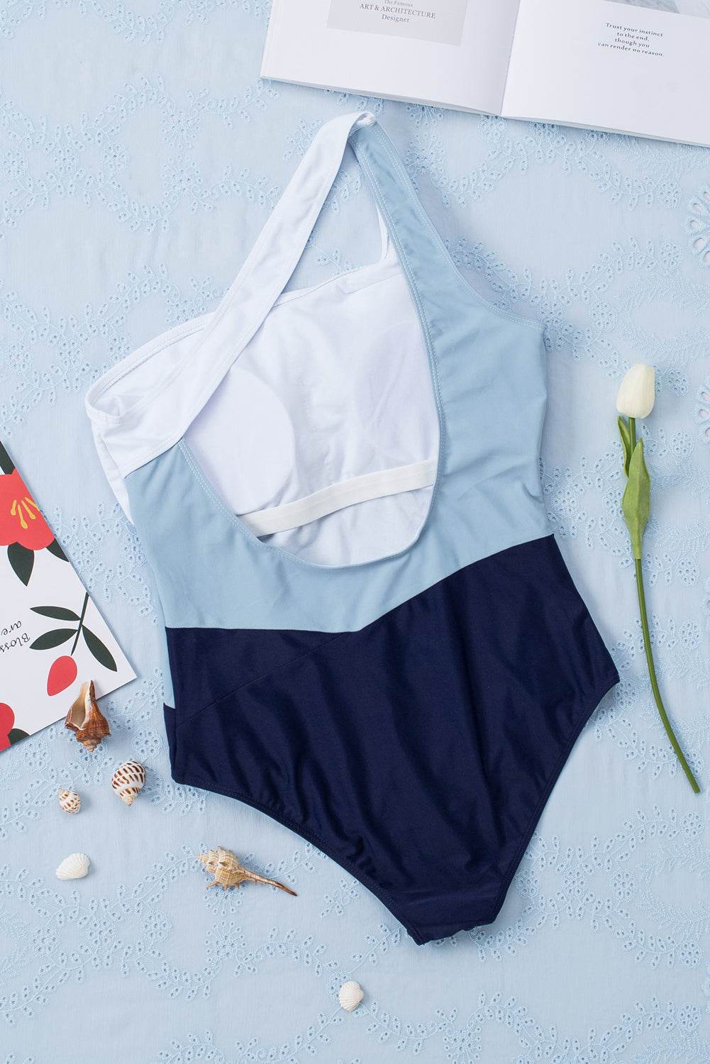 Full Size Cutout Color Block Sleeveless One-Piece Swimwear - Selvanelle