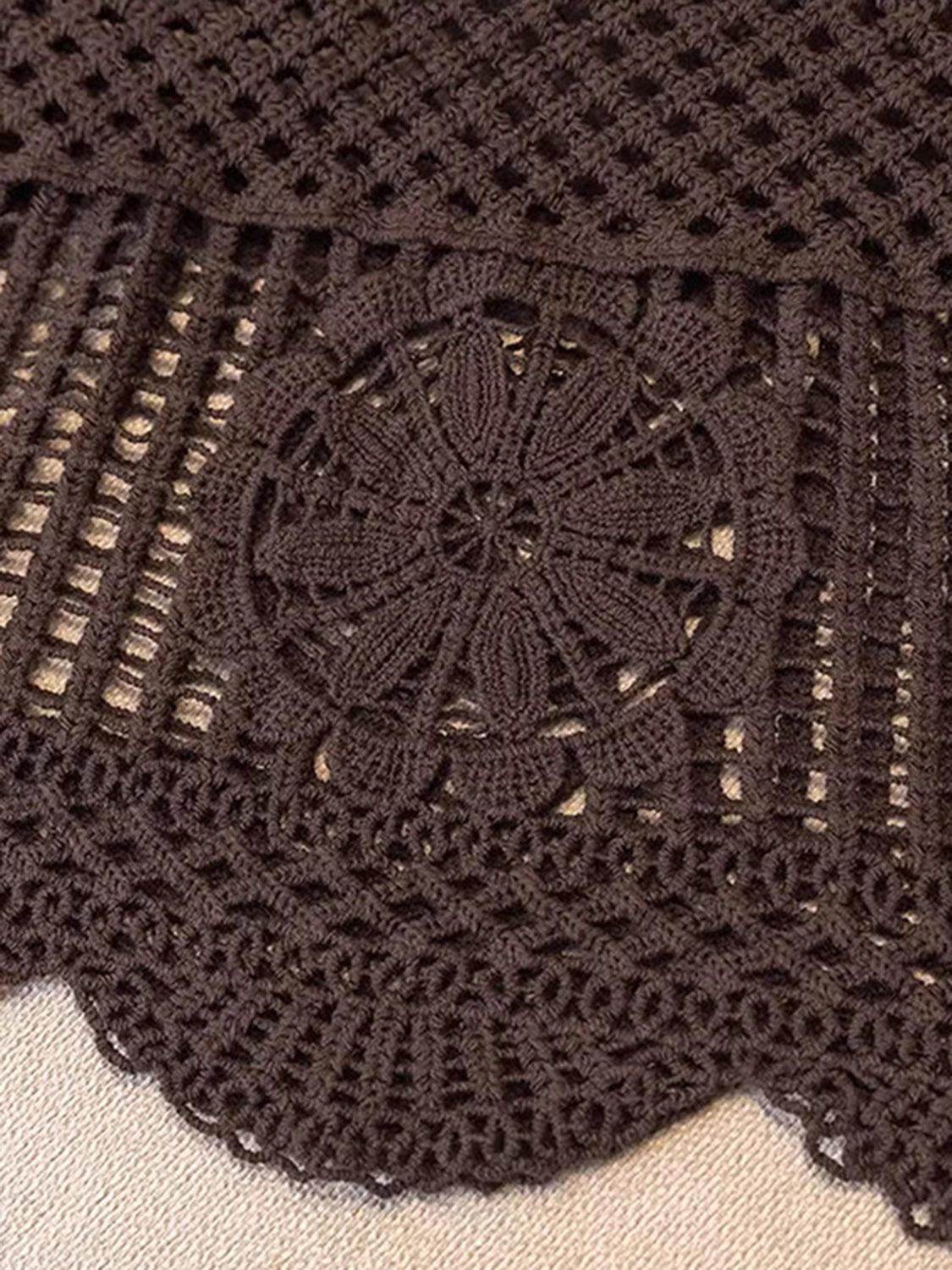 Openwork Scoop Neck Tank for Women in Sheer Cotton Style - Selvanelle